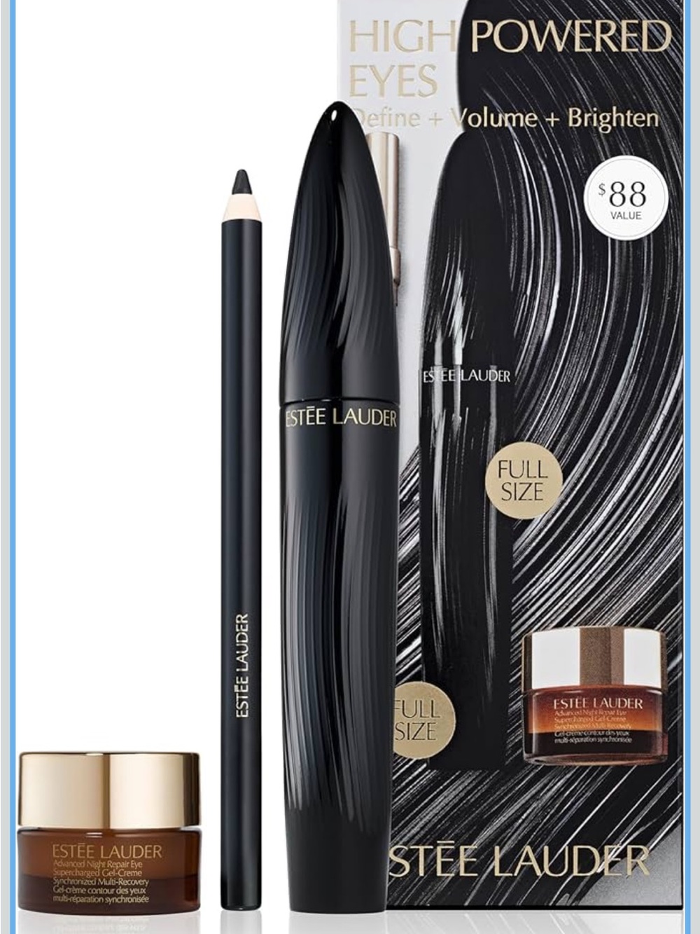 Estee Lauder 3 Piece Set Mascara, Under Eye Repair Gel Cream, and Eye Pencil